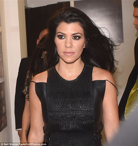 Kourtney Kardashian Flaunts Her Lithe Legs And Slender Curves In A Leather Mini Dress Daily