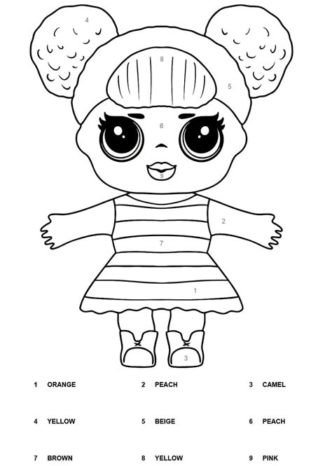 Queen Bee Lol Surprise Color By Number Coloring Page Free Printable
