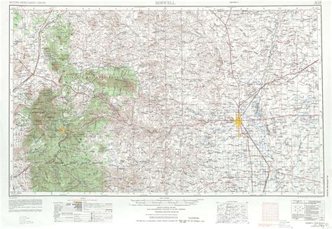 Roswell Topographic Map Nm Usgs Topo 1250000 Scale