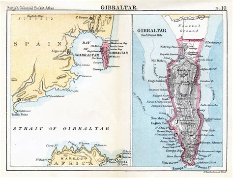 It has an area of 6.7 km 2 (2.6 sq mi) and is bordered to the north by spain. Large old map of Gibraltar with relief | Gibraltar | Europe | Mapsland | Maps of the World