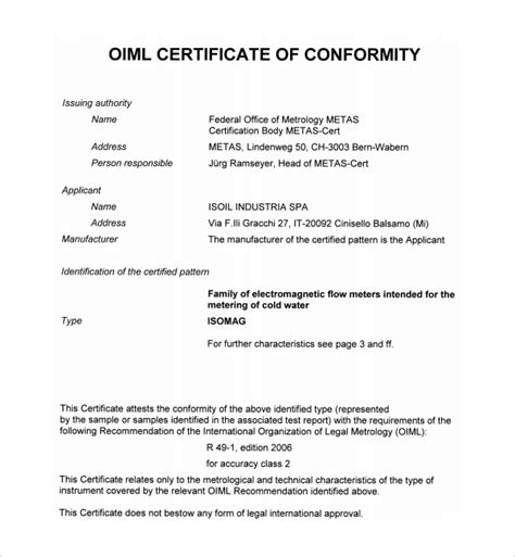 Free 15 Sample Conformity Certificate Templates In Pdf Ms Word Ai