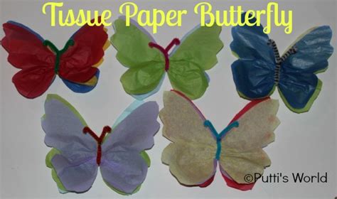 Tissue Paper Butterfly ~ Puttis World Kids Activities