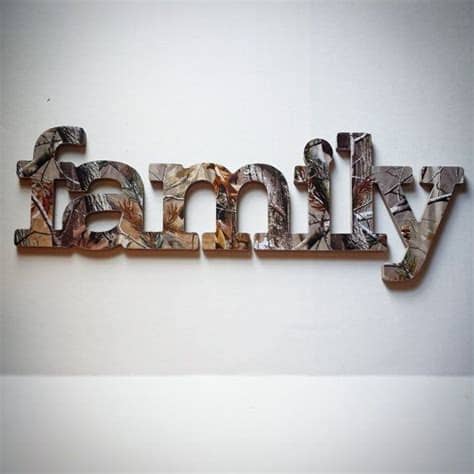 Unique wall art, furniture and home accents at affordable prices. Family Sign Wall Decor in RealTree Camo by AlbonsBoutique ...
