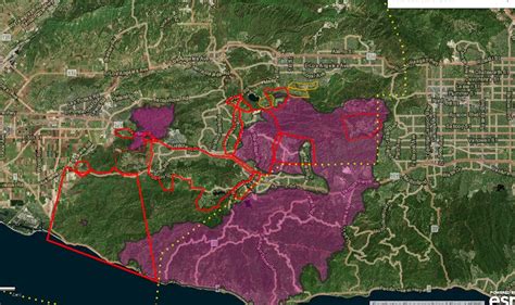 Woolsey Fire Map Update Malibu Fire Nears Palisades Brentwood
