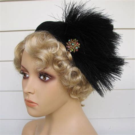 1950s black feather hat by dubarry etsy feather hat black feathers 1950s hat
