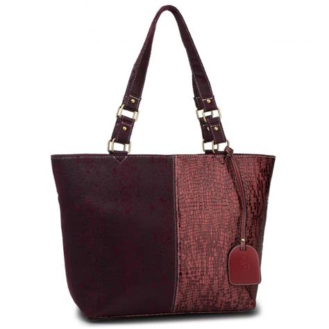 Handbag Laura Vita 2910 Rouge Canvas Totes And Shoppers Handbags
