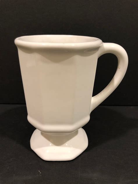 Vintage Pfaltzgraff Heritage White Footed Coffee Mug Made In Etsy