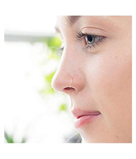 Genuine 925 Silver Made Nose Ring 14k White Gold Plated Pure 925 Silver Made Hypoallergenic