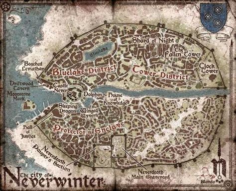 Neverwinter Fantasy City Map Fantasy World Map Fantasy City
