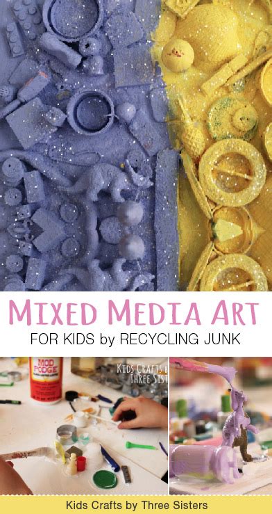 Easy Mixed Media Art For Kids Using Junk Drawer Items Kid Craftskids