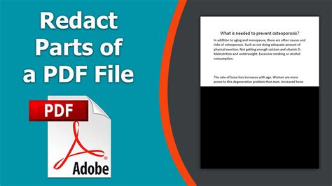 How To Redact Parts Of A Pdf Document Using Adobe Acrobat Pro Dc Youtube