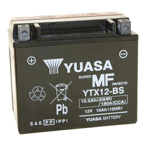 Yuasa Wartungsfreie Batterie Ytx12 Bs Agm 12v 10ah Mit Säure Zb Für