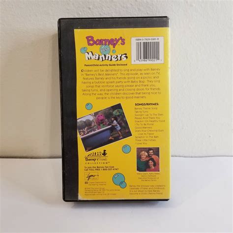 barney and friends barneys best manners vhs 1992 45986990211 ebay