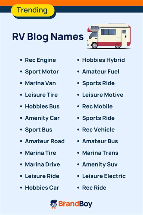 601 Top Rv Blogs And Pages Names Thebrandboy