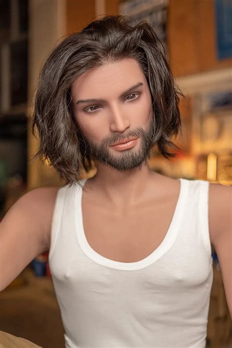 medium size william male sex doll with beard silicone head