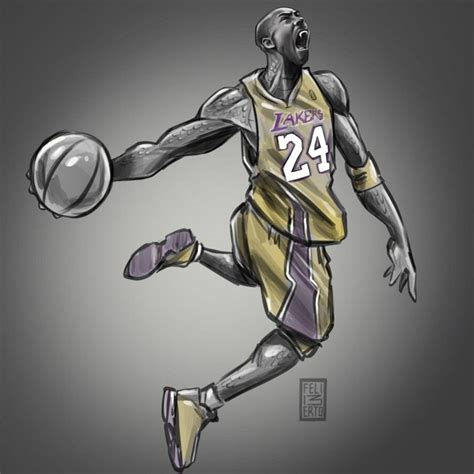 Nba Art Basketball Art Black Mamba Kobe Bryant