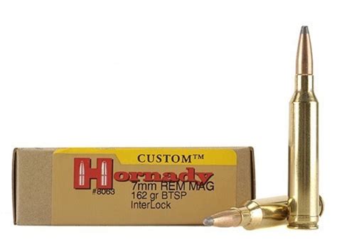 Hornady Custom Ammo 7mm Remington Mag 162 Grain Interlock Mpn 8063