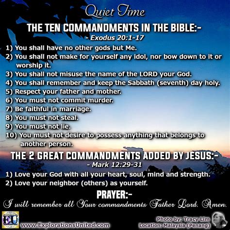 Explorations United The Ten Commandments