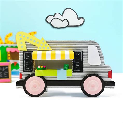 Make Recycled Cardboard Food Trucks Barley And Birch