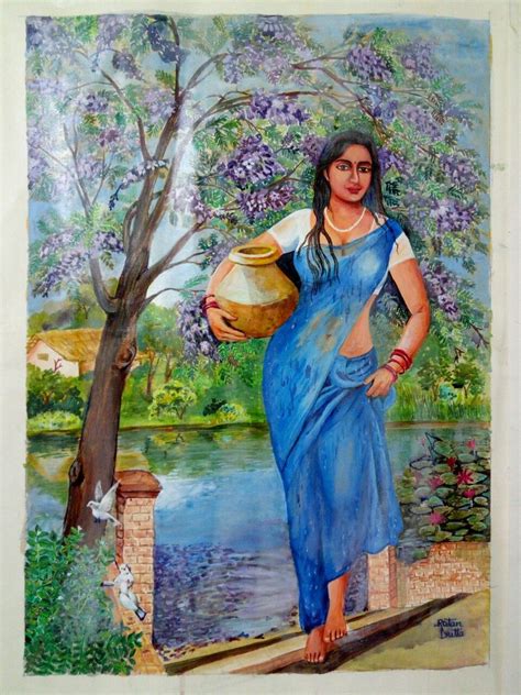 Indian Women Oil Painting Wallpapers Wallpaper Cave