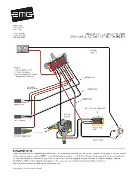 Emg Active Pickups Wiring Diagram