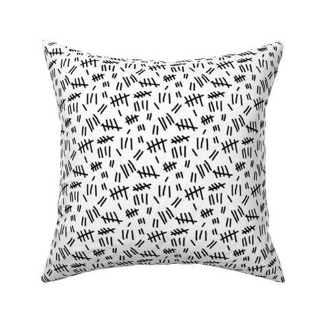 Tally Marks White Smaller Scale Spoonflower
