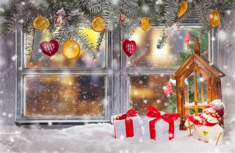 Atmospheric Christmas Window Sill Decoration Stock Photo By ©jagcz