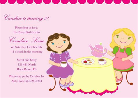 Sample Birthday Invitation Wording For Kids Kids Birthday Card Template