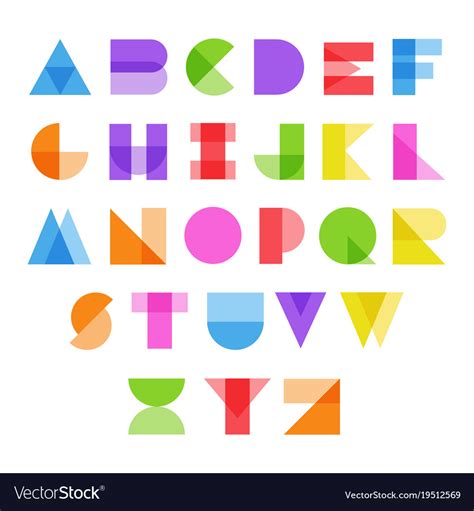 Abstract Alphabet In Color Royalty Free Vector Image