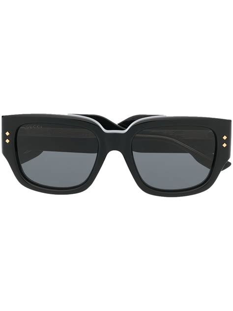 Gucci Eyewear Logo Square Frame Sunglasses Farfetch