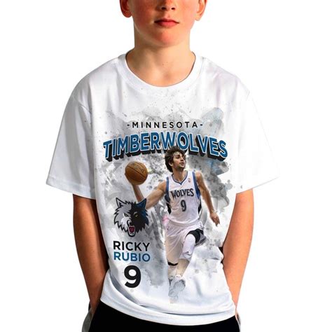 Levelwear Ricky Rubio Minnesota Timberwolves Youth Center Court T Shirt