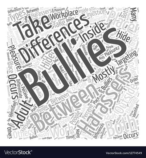 Differences Between Adult Bullying And Harassment Vector Image