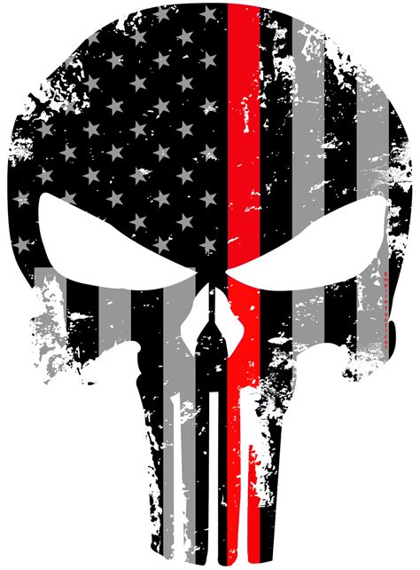 Tattered 5x4 Inch Subdued Us Flag Punisher Skull Reflective Decal With