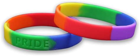 Amazon Com Rainbow Silicone Pride Flag Wristbands Adult Gay Pride