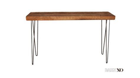 barn xo mid century console table with hairpin legs