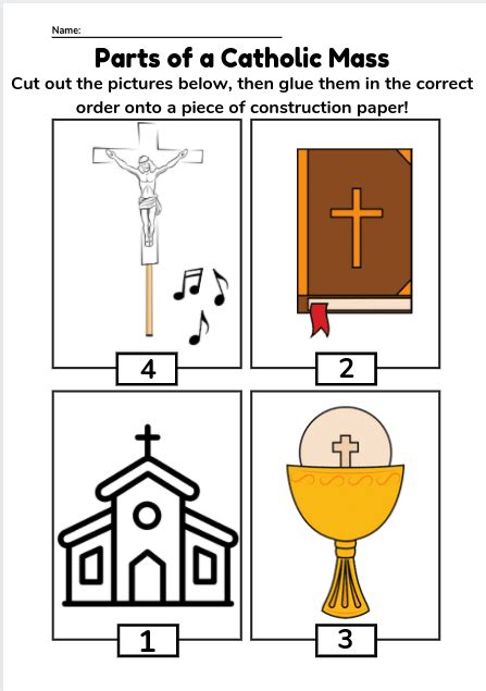 Parts Of The Catholic Mass For Kids And Printable Activities