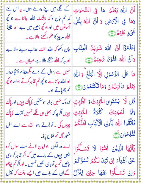 Surah Al Maidah Urdu Page 4 Of 5 Quran O Sunnat