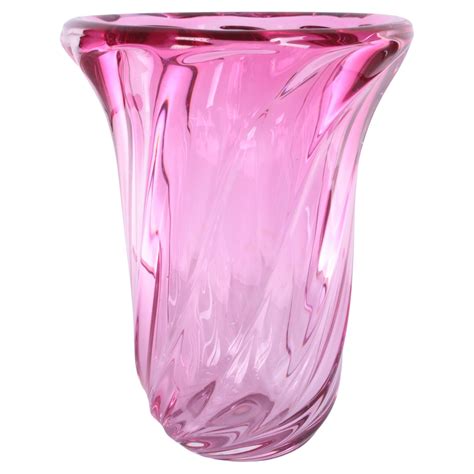 Val St Lambert Crystal Vase At 1stdibs Pink Crystal Vase Val St Lambert Vase Val Saint