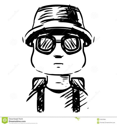 Cartoon Vacation Outfit Man With Bag Stock Vector ... I decided to draw myself, but you could draw anything you want.