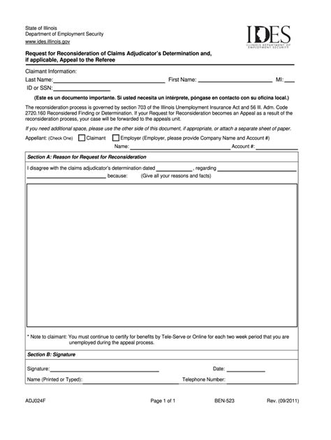 The basic unemployment insurance program is run by the states, although the u.s. IL IDES ADJ024F 2011 - Fill and Sign Printable Template Online | US Legal Forms