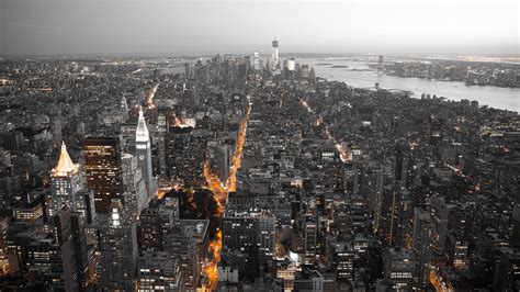 Download New York City By Night Hd Wallpaper For 2560 X 1440