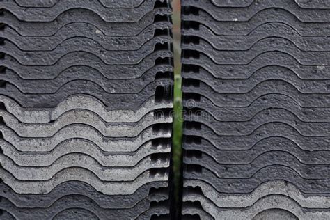 Stack Of Black Roof Tiles In Construction Stock Photo Image Of Black