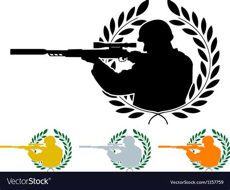 Stencil Of Sniper Royalty Free Vector Image Vectorstock