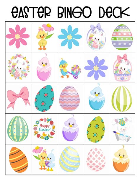 Fun And Colorful Free Printable Easter Bingo Cards