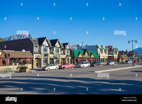 Town Of Jasper In Alberta Canada Stock Photo Alamy