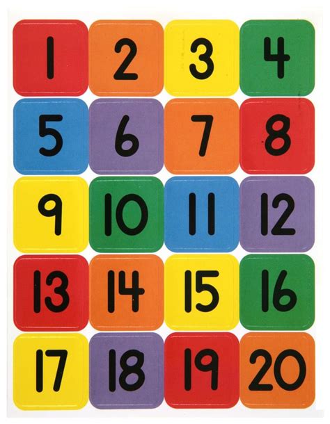 1 20 Number Chart For Preschool Preschool Charts Numbers Preschool