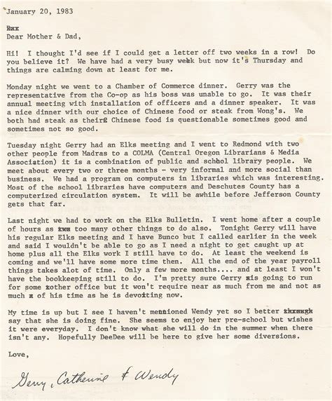 At yi's wok, our patrons enjoy the finest beijing, szechuan. Uibles: A Family Blog: 1983 Catherine's letter - Jan 20