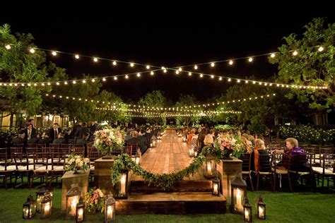 Garden Wedding Reception At Night