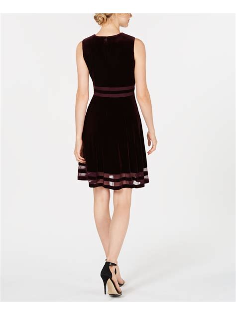 Calvin Klein 129 Womens Black Velvet Illusion Fit Flare Dress 12p