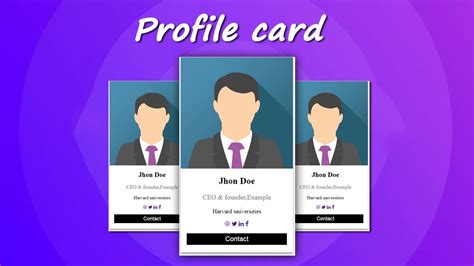 Responsive Profile Card Ui Design Using Html Css Youtube Vrogue